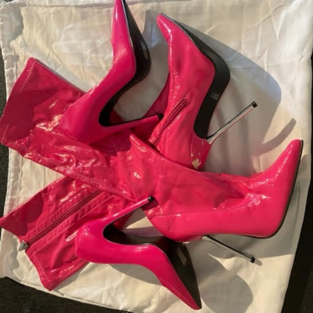 Lot of 2 PAIRS of BARBIE pink high Heels, and Pink Knee High Boots